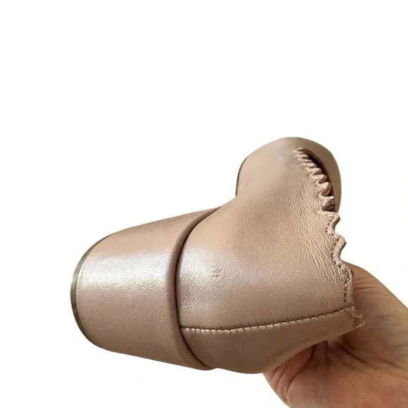 Chloe Lauren Scalloped Leather Block Heels Pumps Size 35/5 - Picture 12 of 13